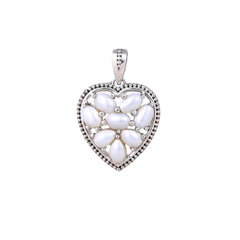 Sterling Silver Pearl Heart Pendant SSP82