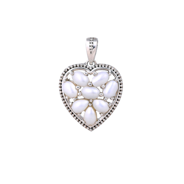 Sterling Silver Pearl Heart Pendant SSP82