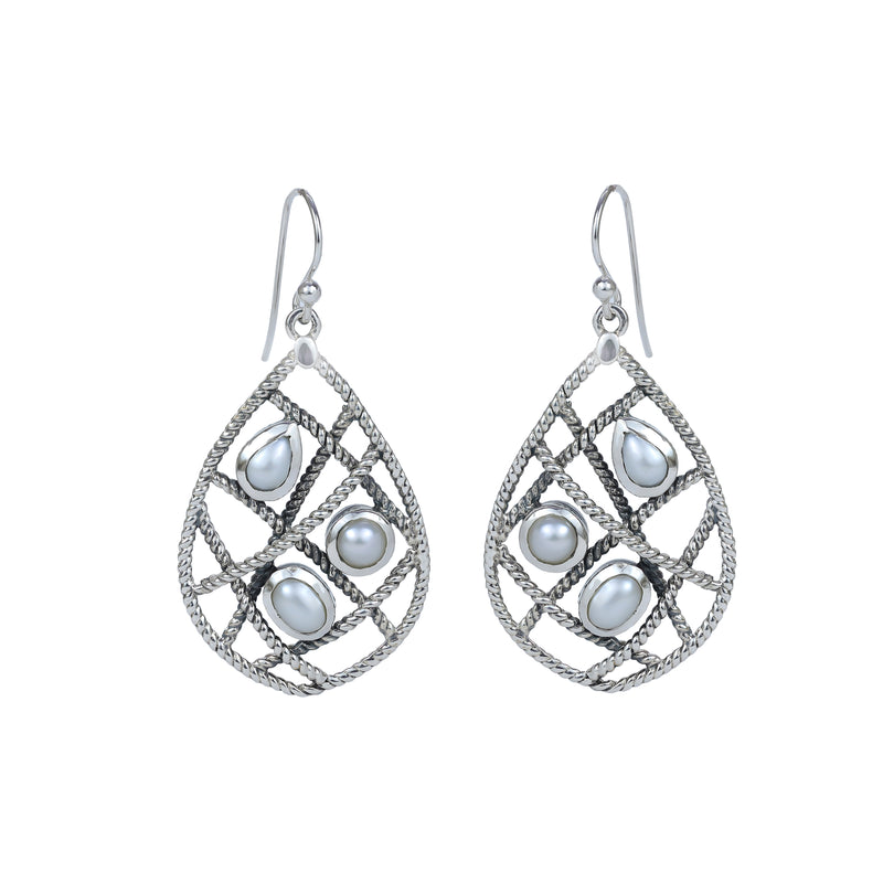 Sterling Silver Pearl Earrings SSER56