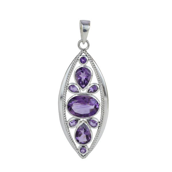 Sterling Silver Amethyst Pendant SSP86