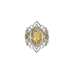 Sterling Silver Citrine Ring SSR184