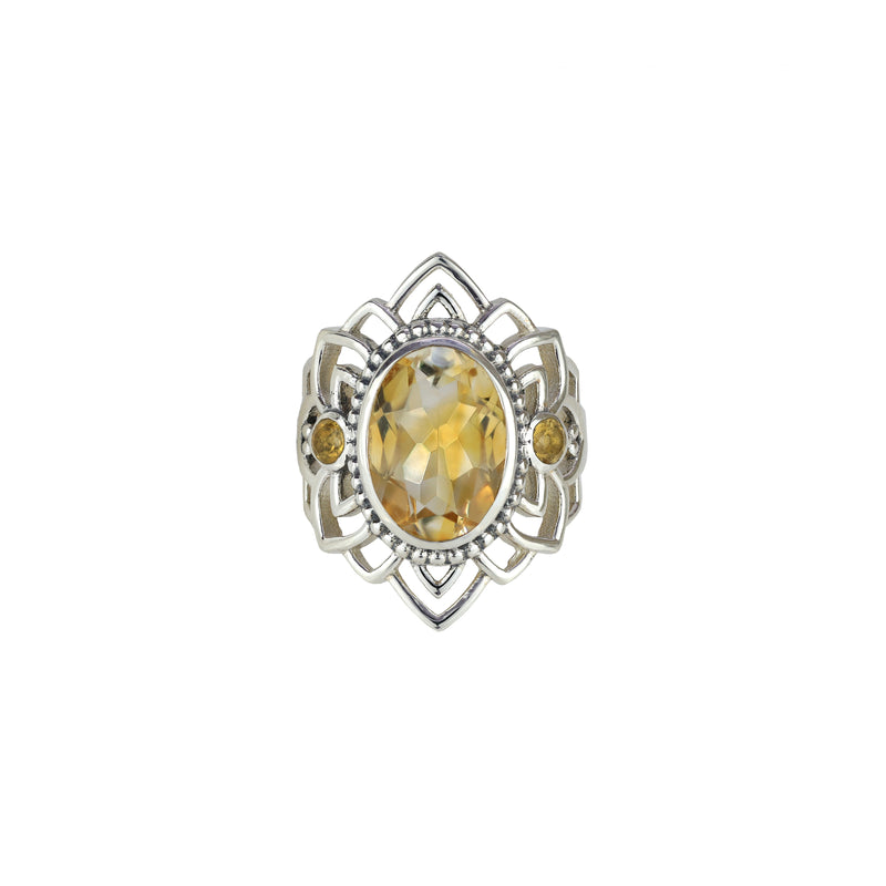 Sterling Silver Citrine Ring SSR184