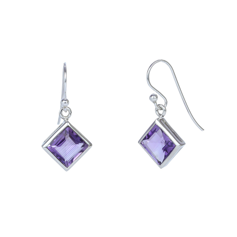 Sterling Silver Amethyst Earrings SSER109