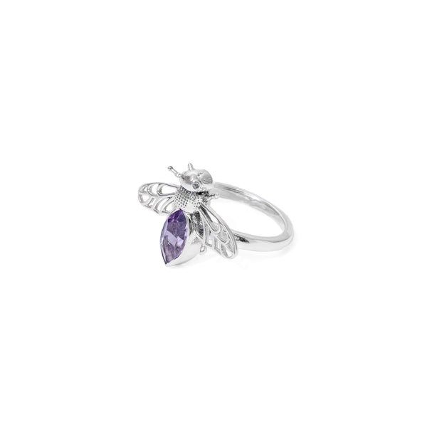 Sterling Silver Amethyst Bee Ring SSR98
