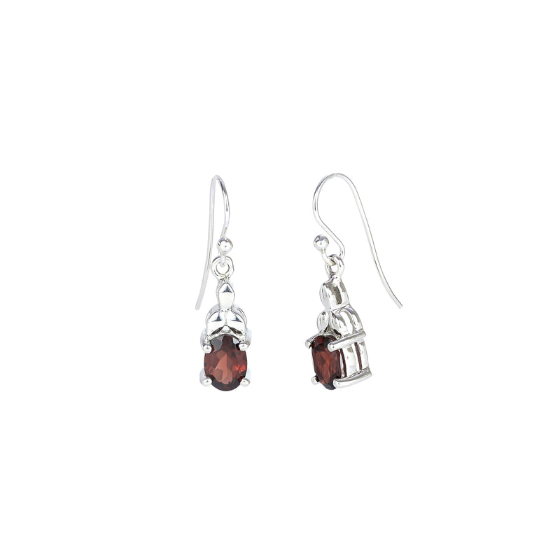 Sterling Silver Garnet Earrings SSER76