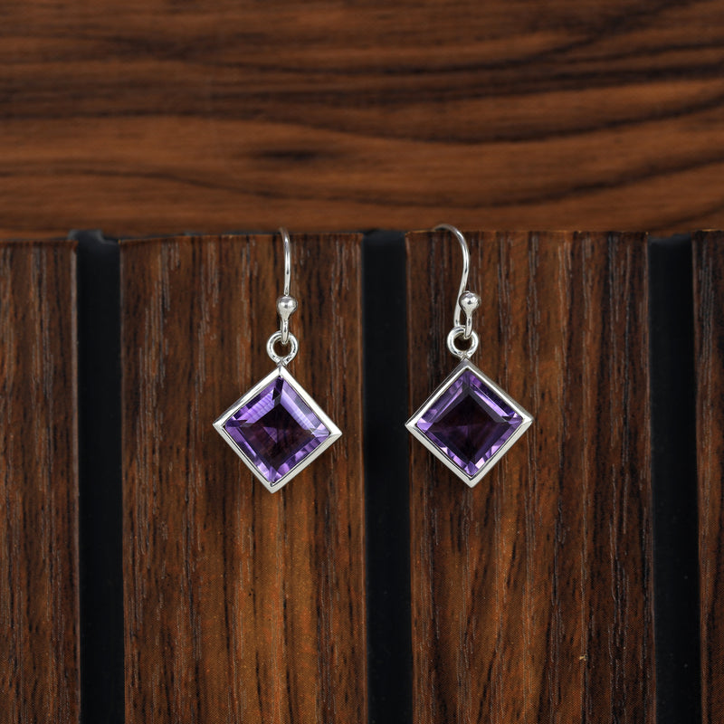 Sterling Silver Amethyst Earrings SSER109