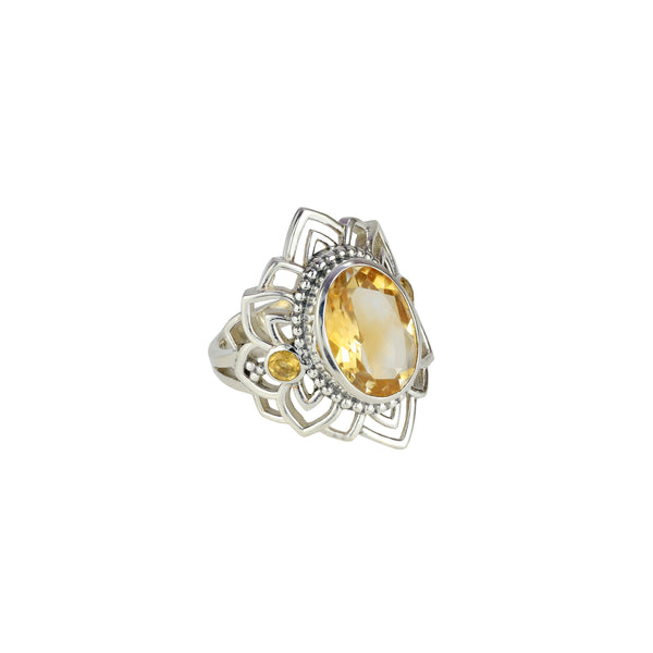 Sterling Silver Citrine Ring SSR184