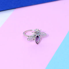 Sterling Silver Amethyst Bee Ring SSR98