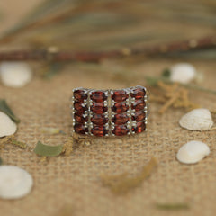 Sterling Silver Garnet Ring SSR69