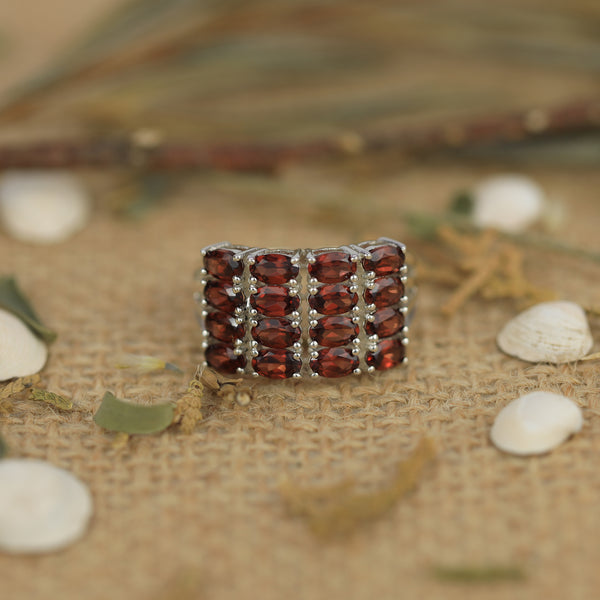 Sterling Silver Garnet Ring SSR69