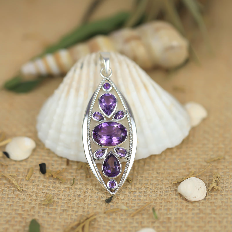 Sterling Silver Amethyst Pendant SSP86