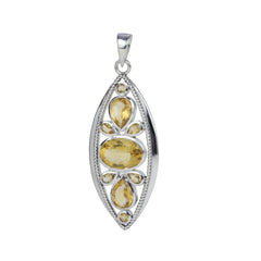 Sterling Silver Citrine Pendant SSP86