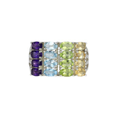 Sterling Silver Multi Gemstone Ring SSR69