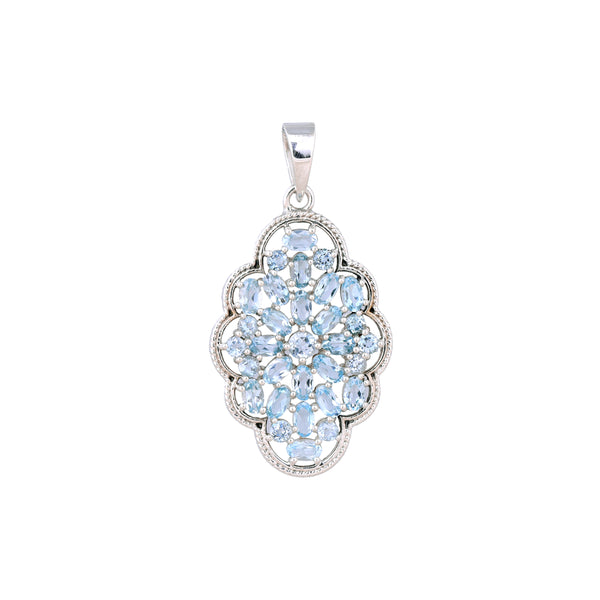 Sterling Silver Blue Topaz Pendant SSP234