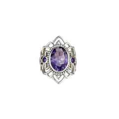 Sterling Silver Amethyst Ring SSR184