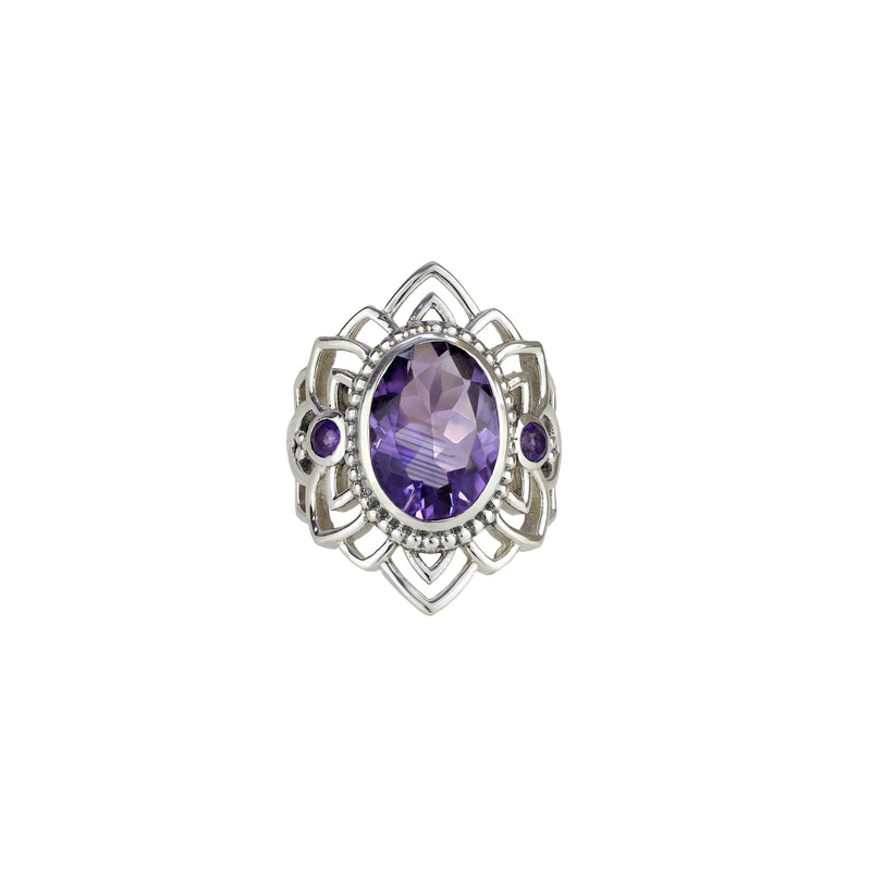 Sterling Silver Amethyst Ring SSR184