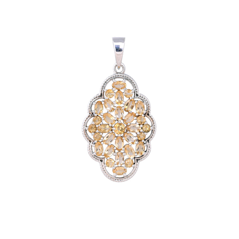 Sterling Silver Citrine Pendant SSP234