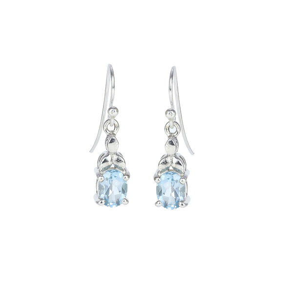 Sterling Silver Blue Topaz Earrings SSER76