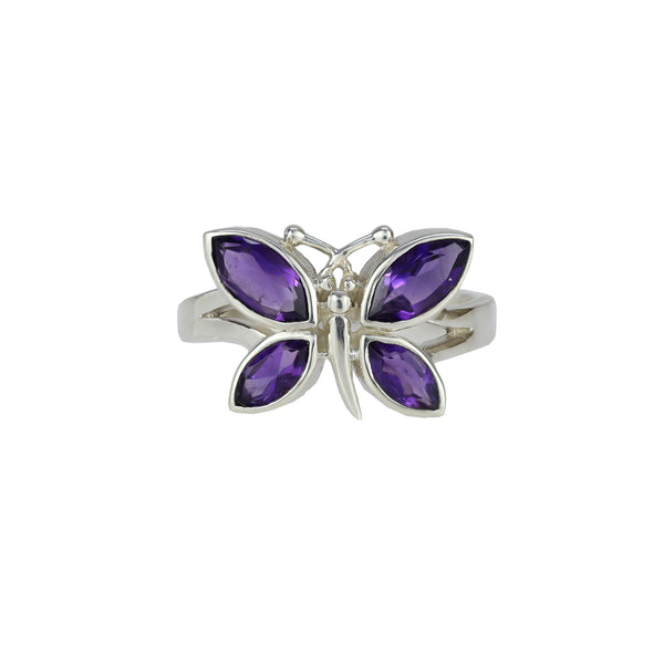 Sterling Silver Amethyst Buttefly Ring SSR209
