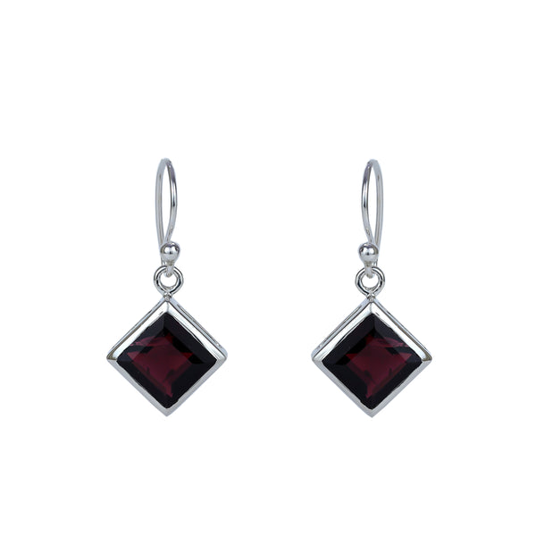 Sterling Silver Garnet Earrings SSER109