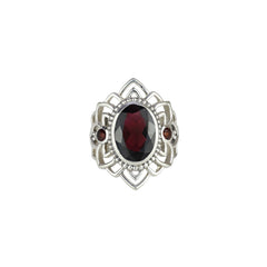 Sterling Silver Garnet Ring SSR184