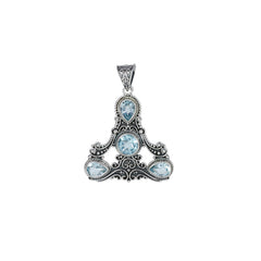 Sterling Silver Blue Topaz Pendant SSP101
