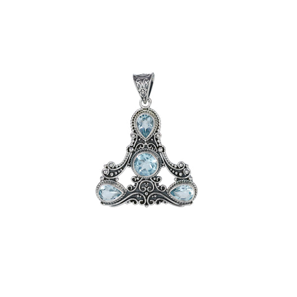 Sterling Silver Blue Topaz Pendant SSP101