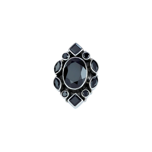 Sterling Silver Black Spinel Ring SSR427