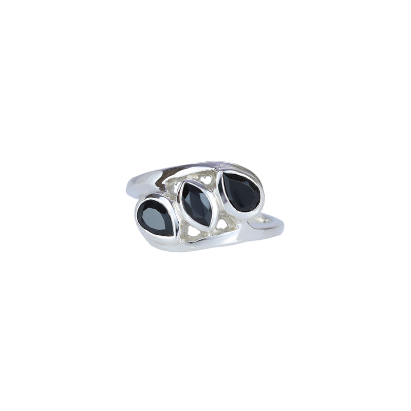 Sterling Silver Black Spinel Ring SSR426