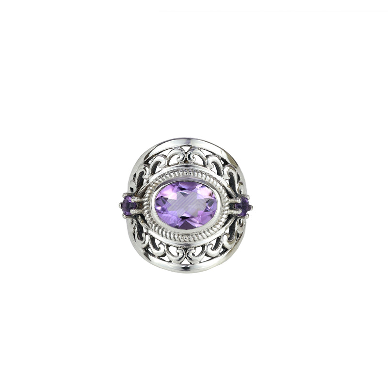 Sterling Silver Amethyst Ring SSR110