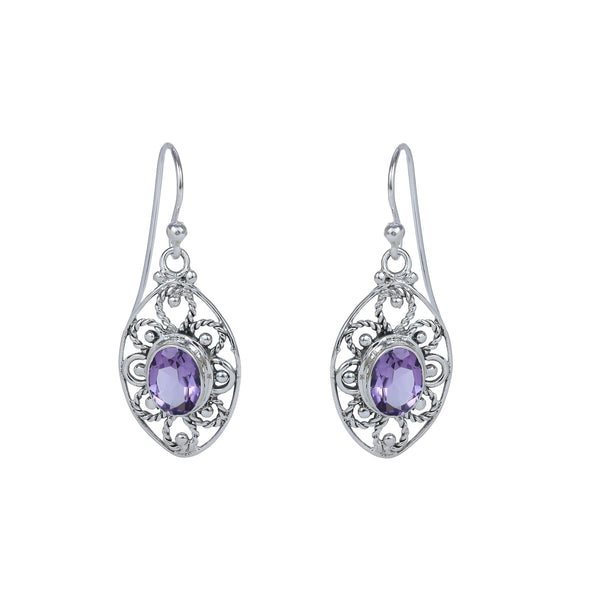 Sterling Silver Amethyst Earrings SSER274