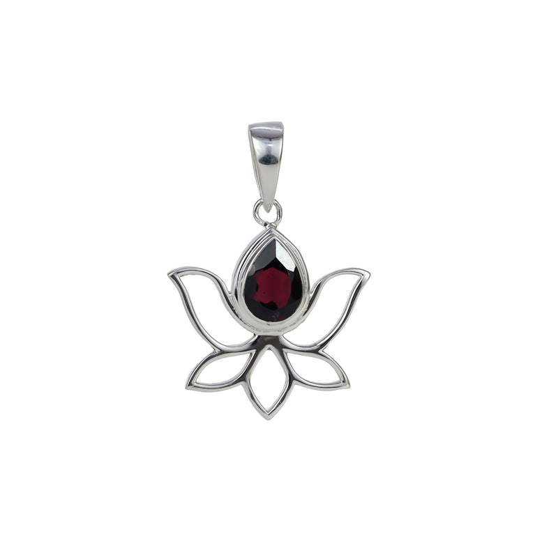 Sterling Silver Garnet Pendant SSP136