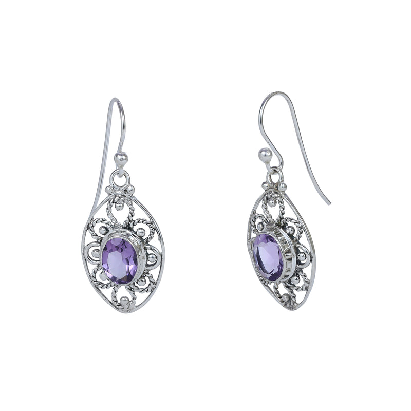 Sterling Silver Amethyst Earrings SSER274