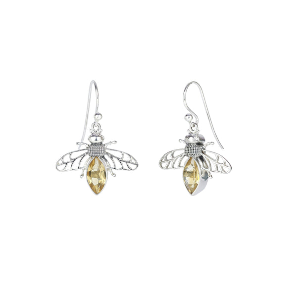 925 Sterling Silver Honey Bee Earrings SSER266