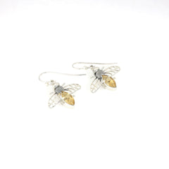 925 Sterling Silver Honey Bee Earrings SSER266