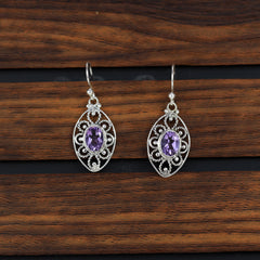 Sterling Silver Amethyst Earrings SSER274