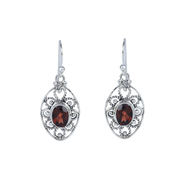 Sterling Silver Garnet Earrings SSER274