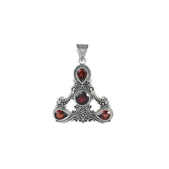 Sterling Silver Garnet Pendant SSP101