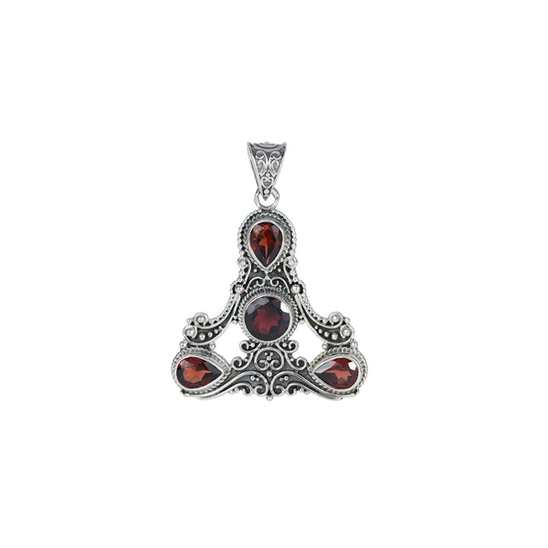 Sterling Silver Garnet Pendant SSP101