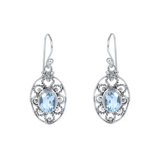 Sterling Silver Blue Topaz Earrings SSER274