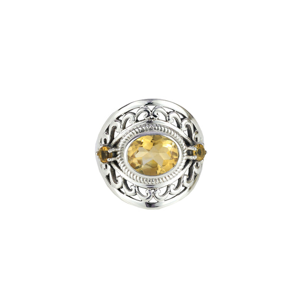 Sterling Silver Citrine Ring SSR110