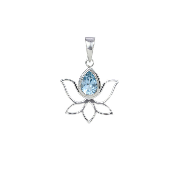 Sterling Silver Blue Topaz Pendant SSP136