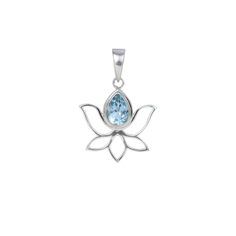 Sterling Silver Blue Topaz Pendant SSP136