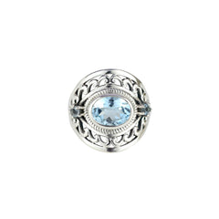 Sterling Silver Blue Topaz Ring SSR110