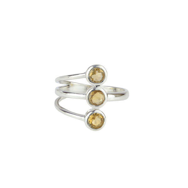 Sterling Silver Citrine Ring SSR370