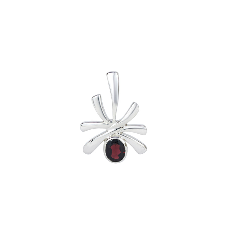Sterling Silver Garnet Pendant SSP189
