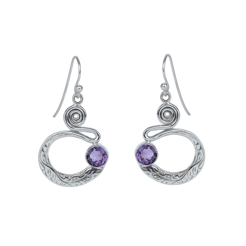 Sterling Silver Amethyst Earrings SSER117