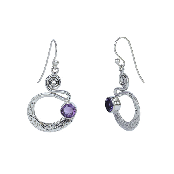 Sterling Silver Amethyst Earrings SSER117
