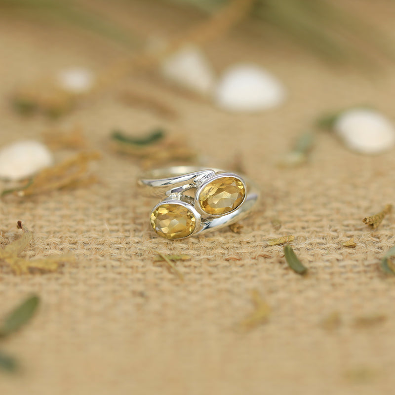 Sterling Silver Citrine Ring SSR149