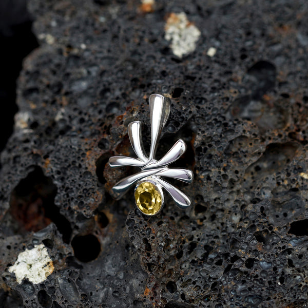 Sterling Silver Citrine Pendant SSP189